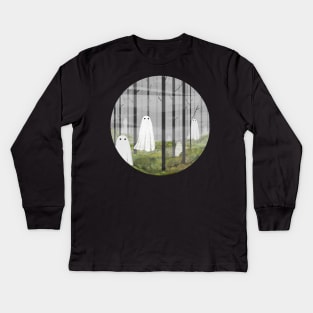 The woods are Full Of Ghosts Kids Long Sleeve T-Shirt